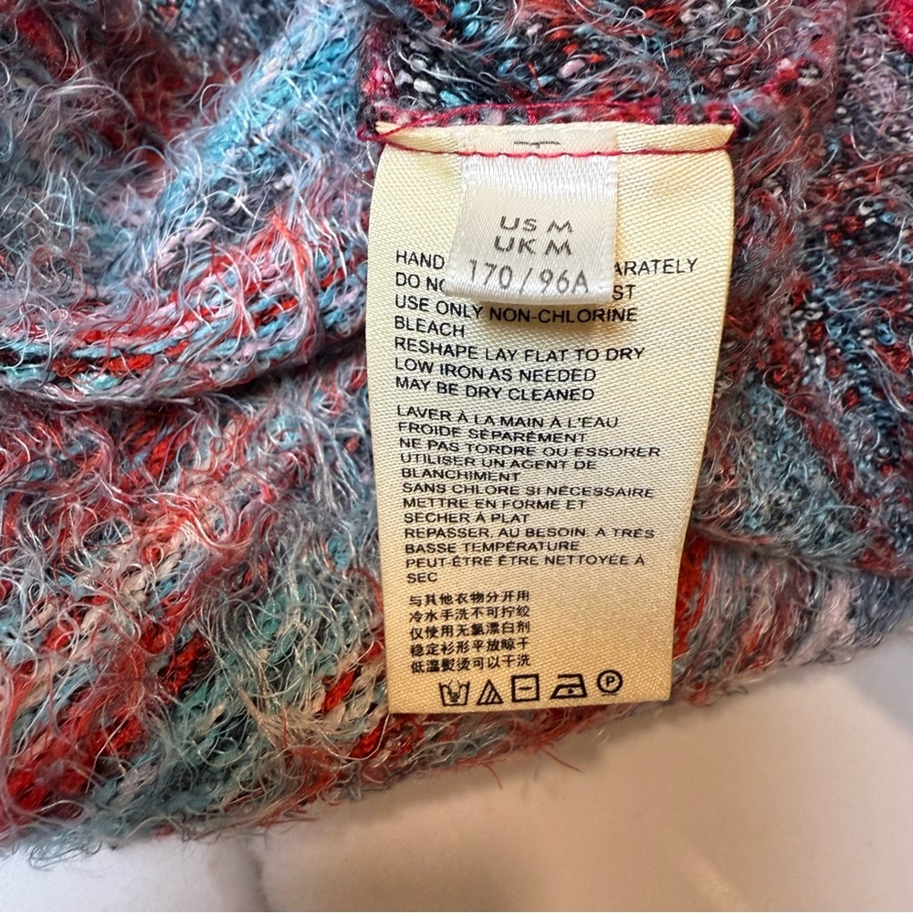 Anthropologie women's size medium long sleeve sweater cozy soft pink multi color - Picture 7 of 12